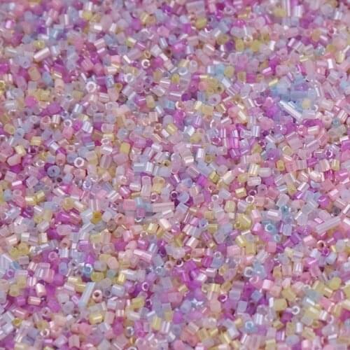 1680pcs/Pack 1.5mm Glass Tube DIY Seed Beads Candy Cream Ceylon 15/0 Glass Bugle Seedbeads For Craft Jewelry Garment Accessories