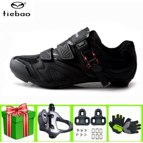 Teibao Road Cycling Shoes Men Sneakers Add Pedal Set Sapatilha Ciclismo Black Bicycle Reflective Triathlon Racing Bicicleta