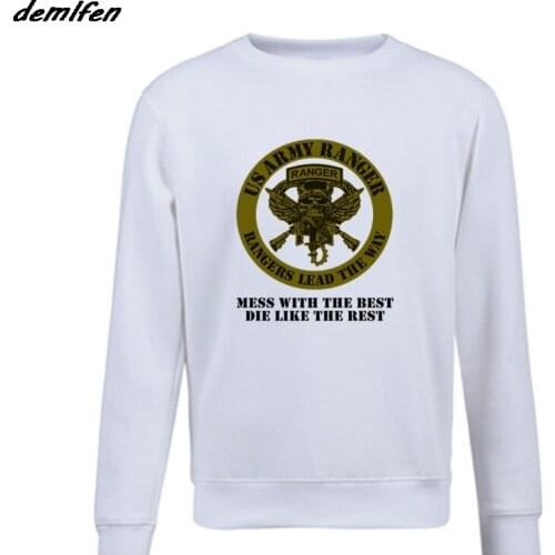 New Spring Autumn Cool Hoodie Usa Army Ranger Sweatshirt Men Pullover O-neck Fleece Hoodies Hip Hop Coat Harajuku Streetwear