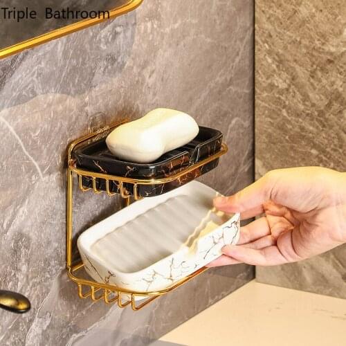 Triple Bathroom Bathroom Wall Mounted Soap Dishes