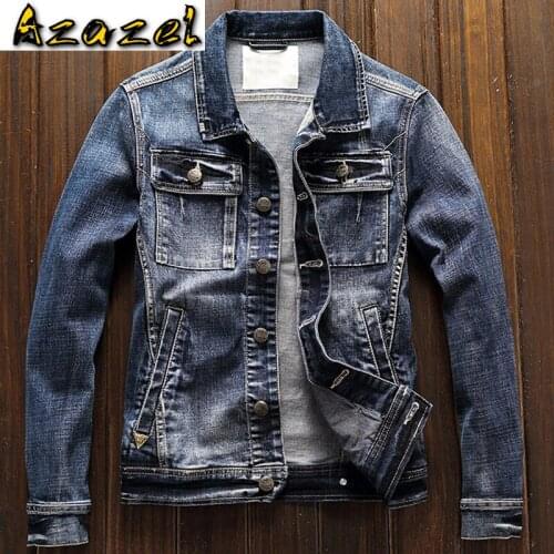 High Quality Mens Jean Jackets and Coats Single Breasted XXXL Automotive Designer Brand Mans Overcoats European Streetwear A218