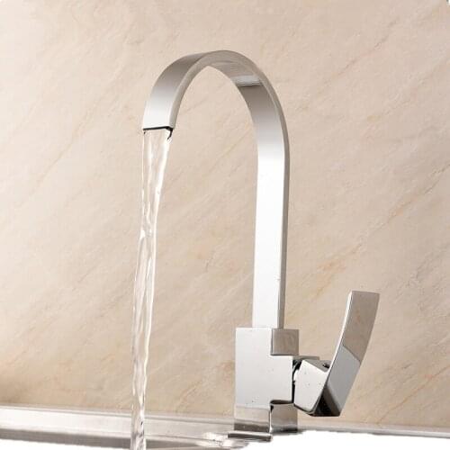 High end kitchen faucet all copper square kitchen faucet vegetable basin faucet kitchen rotary faucet