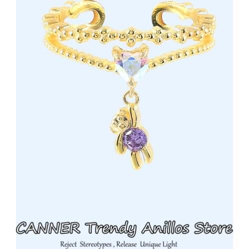 Canner Resizable Finger Rings For Women 925 Sterling Silver Charm Rings Elegant Delicate Rings Wedding Jewelry Bague anillo W5