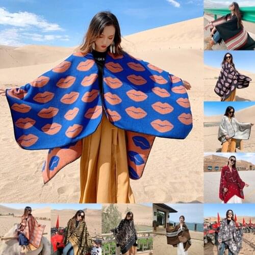 2021 Womens Blanket Coat Imitation Cashmere Shawl Wool Show Cape Fashion Trend Warm and Extra large 130*150cm Poncho Head Scarf