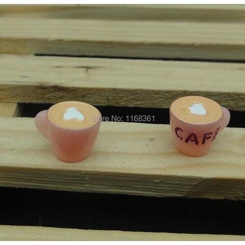 1pcs/lot resin solid pink Love Coffee cup 13mm fairy garden gnome moss terrarium crafts bonsai home decor for DIY A032-14