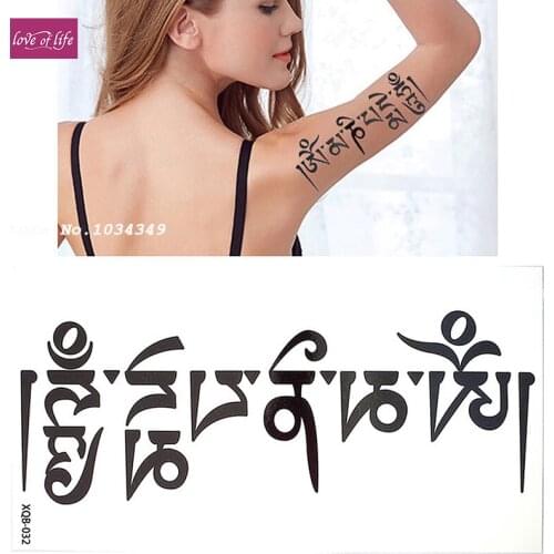 1PC Text FLash Tattoo Flower Henna Temporary Tattoo Black Mehndi Style Waterproof Tattoo Sticker