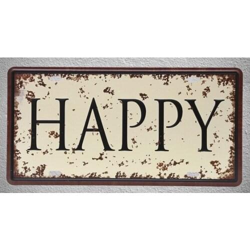 1 pc Happy life family quotes plaques room Tin Plates Signs wall man cave Decoration Metal Art Vintage Poster