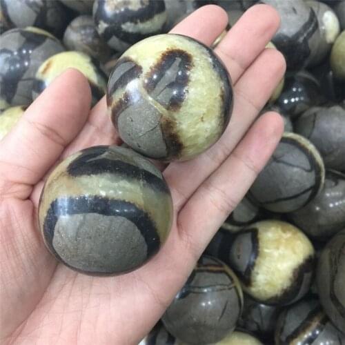 2pcs natural septarium stone sphere reiki healing crystals dragon rock ball help with meditation high energy for home decoration