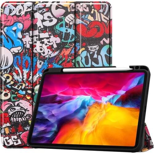 2021 Case For ipad pro 11 12.9 funda Pencil Holder Cover for iPad 11/12.9 2020/2018 Slim Light Folio Case Stand Shell+Led+Pen