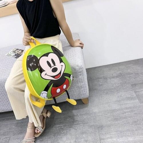 2021 Cute Cartoon Kids Bag Kindergarten Small Schoolbag Boys And Girls Tide Mickey Backpack Hard Shell Round Backpack