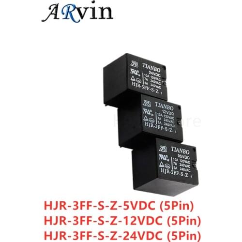 5Pcs Power Relay DIP5 HJR-3FF-S-Z 05VDC 12VDC 24VDC 5V 12V 24V T73 10A 5Pin