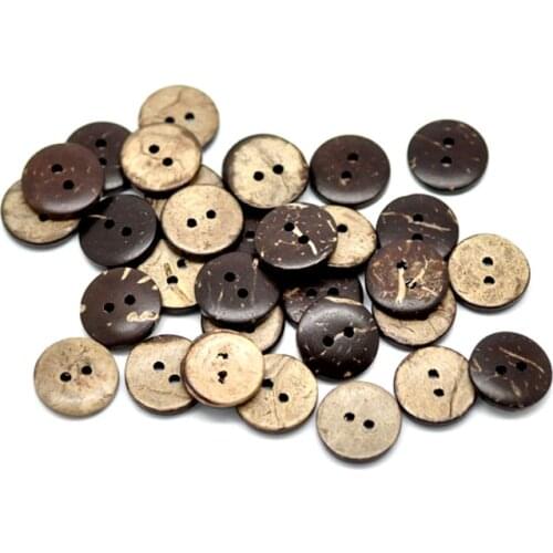 50Pcs Coconut Shell Round Sewing Buttons For Kids Clothes Scrapbooking Decorative Botones Handicraft DIY Accessories