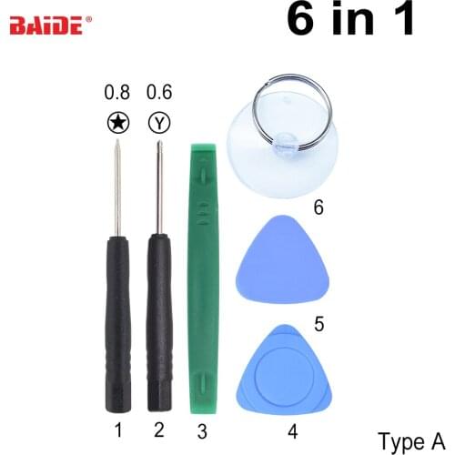 6 in 1 Screwdriver mobile Phone Repair Tool Set Hand Tools for IPhone Mobile Phone Kit 200set/lot