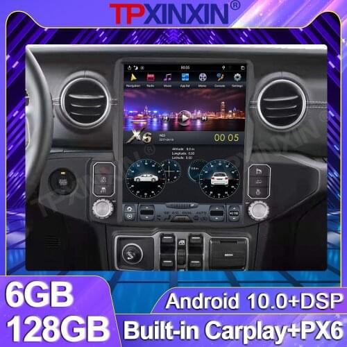 For Jeep Wrangler 4 JL 2018 - 2021 Tesla Android Screen Car Radio Tape Recorder PX6 Car Multimedia Video Player GPS Navi Carplay