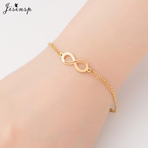 Jisensp Trendy Gold 8 Shape Geometric Adjustable Charm Bracelets & Bangles for Women Fashion Jewelry Infinity Bracelet Gifts