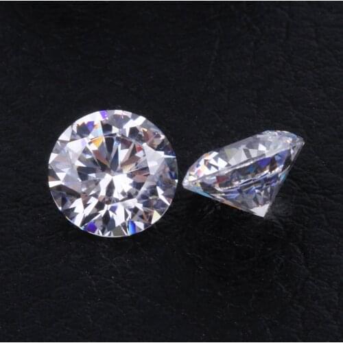 1pc 8 Hearts And 8 Arrows Zirconia Stone 5A 3.25-6.0mm Round European Star Cut White CZ Synthetic Gems For Jewelry