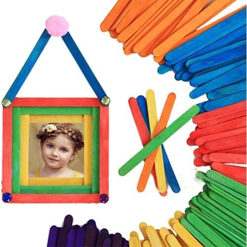 Kids Child Natural Multi-Color Wooden Sticks DIY Crafts Puzzle Toy Gift