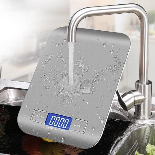 10kg/5Kg OZ/ML/LB/G Kitchen Scale Stainless Steel Weighing Scale Food Diet Postal Balance Measuring Tool LCD Electronic Scales