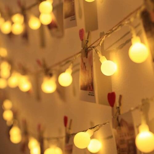 Battery Powered Garland Warm White Mini Star Ball 3M 4M 5M String Lights Christmas Tree Wedding Xmas Party Indoor LED Decoration