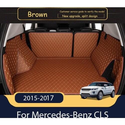 Leather Car Trunk Mat For Mercedes-Benz CLS 2015-2021 Sedan Cargo Liner Accessories Interior Boot