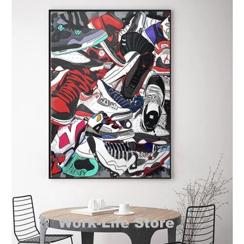 Sneakers Fashion Trend Artwork Canvas Paintings Art Posters and Prints Cuadros Wall Art Pictures Home Decoration No Frame