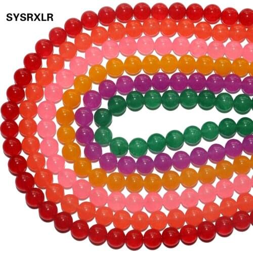 Wholesale Natural Stone Colorful Jades Agates Round Loose Spacer Beads For Jewelry Making Diy Bracelet Necklace 4/6/8/10/12 MM