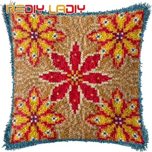 Latch Hook Cushion Pink Unicorn Pre-Printed Canvas Cushion Cover Acrylic Yarn Crochet Pillow Case Kits Hobby & Crafts Home Decor