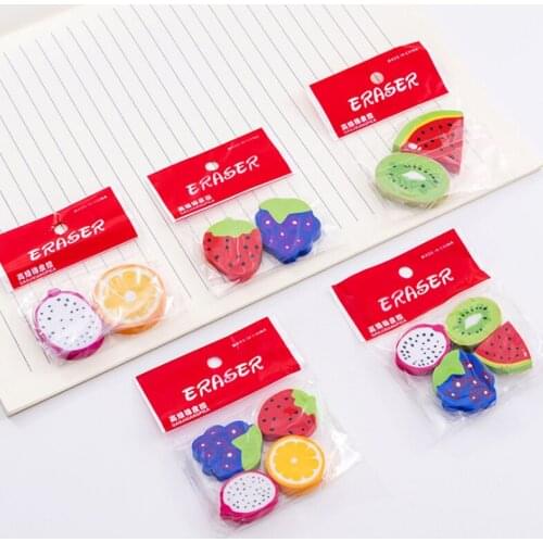 20packs/lot Creative Fruit Eraser Rubber Eraser Primary School Student Prizes Gift Stationery Supplies Free Shipping