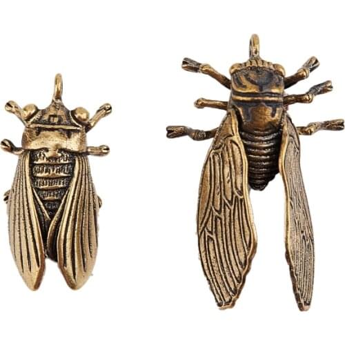 Brass Cicada Home Decoration Figurines Ornament Accessories Table Tea Pet Craft Office Desk Decorations Craft