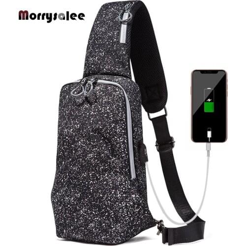 Chest Bag Usb Charging Crossbody Bags Pu Leather Shoulder Bag Package Back Pack Travel Outdoors Messenger Bag 2020 New Fashion