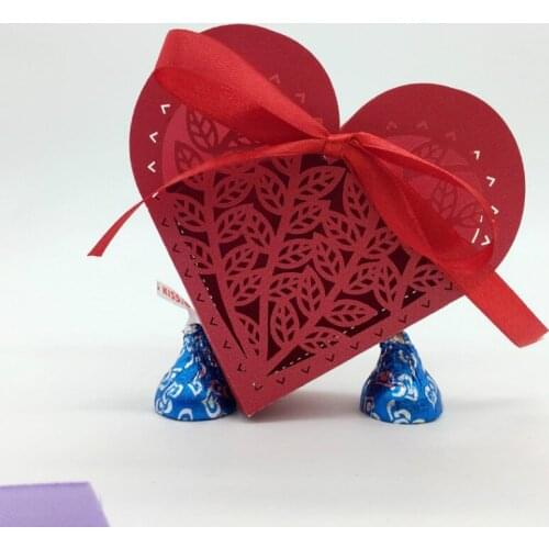 10Pcs cheap Love Heart Candy Box Decoration Dragees Wedding Gift Favor Boxes Chocolate Box For Guests Party Supplies 8Z