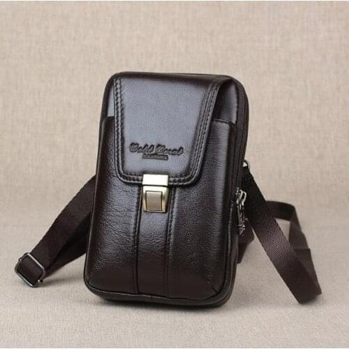 Genuine Leather Belt Waist Bags for Men Mobile Phone Keys Holder Wallet cross body Travel Pocket Fanny Packs Male