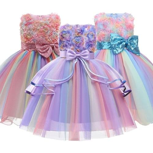 Summer Baby Girl Dress Kids 1st Birthday Party Princess Dress Sequin Dress Clothes For Newborns Dress For Girls vestidos 0-2 Y