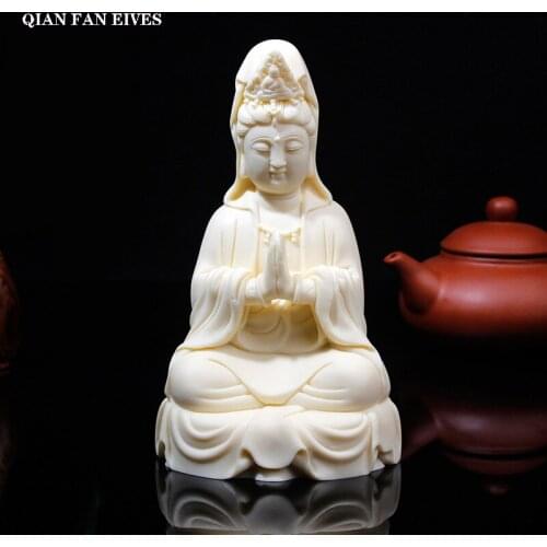 Statue of Guanyin with hands folded for blessing，Exquisite hand-carved，Modern art sculpture，High-end Home Decoration Crafts