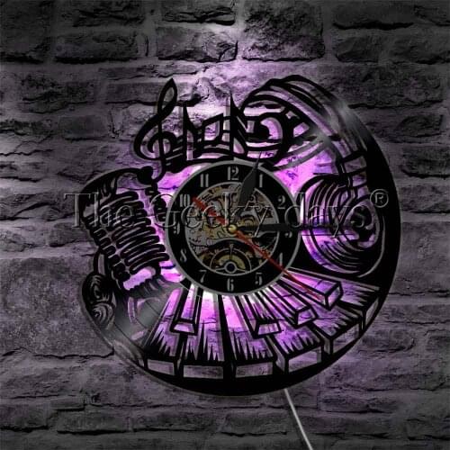 LED Music Instrument Bar Light Sign Music Shop Silhouette LED Wall Lamp Rock n Roll Vinyl Home Decor Gift Wall Art