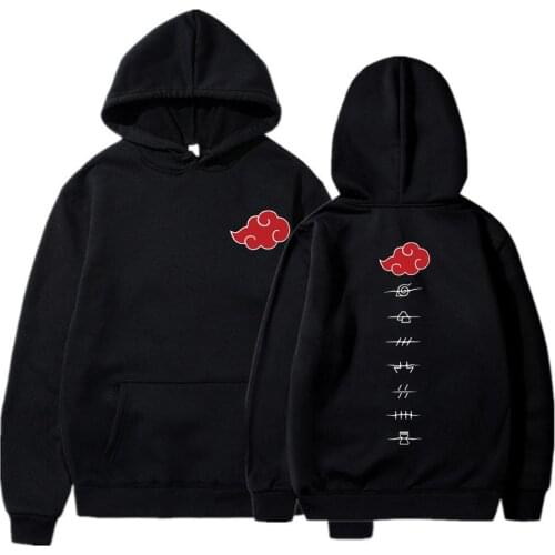 Japan Anime Akatsuki Cloud Symbols Print Men Hoodies Sweatshirt Streetwear Hoodie Men Women Oversized Sweatshirt Pullover Hoody