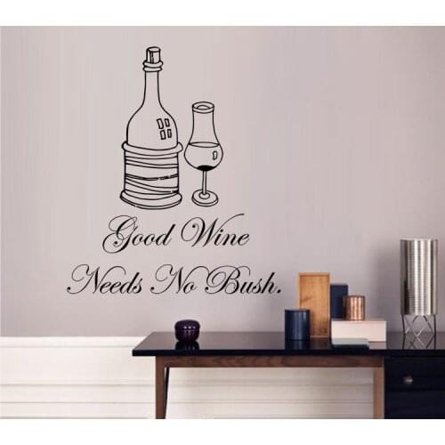 Unique Good Wine Wall Decal Bar Wine Studio Good Wine Needs No Bush Lettering Art Wall Poster Wines Wall Mural Decoration