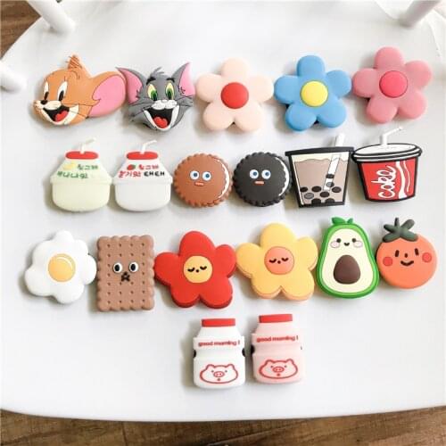 Cute Cartoon Tom cat Universal Mobile Phone Ring Holder Airbag Gasbag fold Stand Bracket Mount For iPhone XR Samsung Huawei