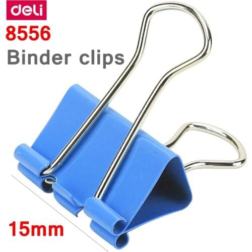 60PCS/BOX Deli 8556 binder clips 1/2" (15mm) color clips paper documents clips