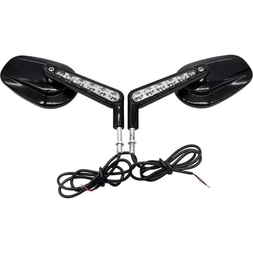 Black Rear Side View Mirrors Mirror LED Turn Signals Light for Touring Road King Classic V-ROD VRSCF Sportster Deluxe