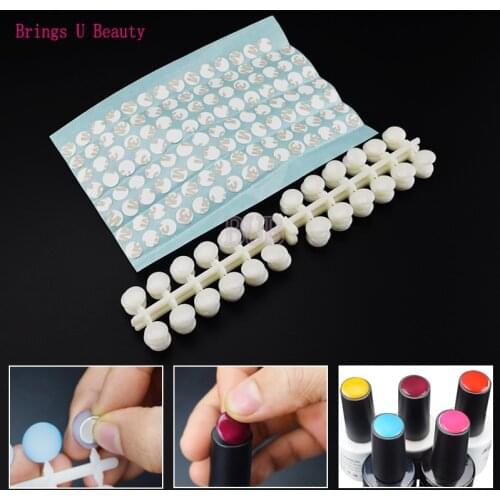 120 Tips/pc Natural Round Nail Tips with Sticker Color Chart Flat Back UV/Gel/Polish for Display Color Card Chart Nail Tools