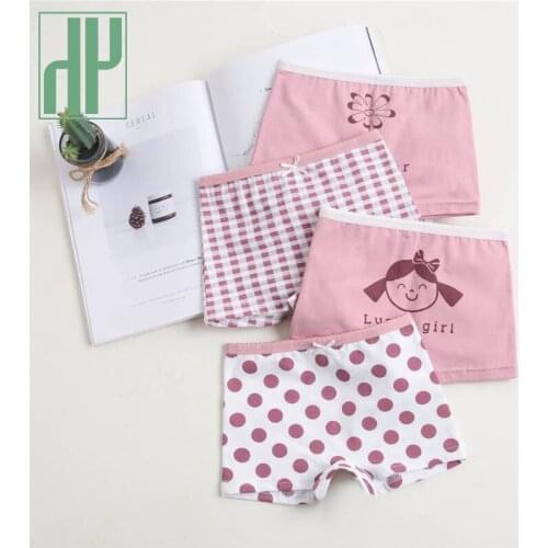 2pc HH Childrens Underwear Cartoon Polka Dot Cotton Underwear for Girls Childrens Clothing Cgirl Underwears 4 to 6 years old