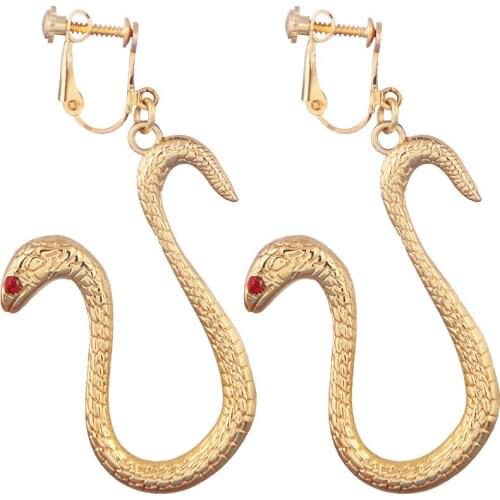 2021 Fashion Snake Clip Earrings Ear hook Anime One Piece Ear Clips Double pierced Accessory Earrings Women Girls Jewelry
