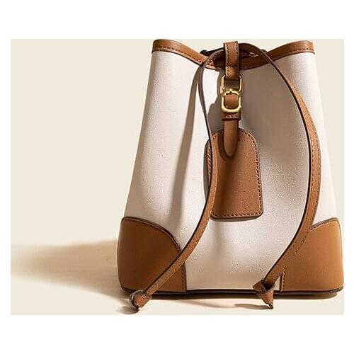2021 New Design Leather Ladies Fashion Bucket Bag Exquisite Crossbody Bag Drawstring Bag