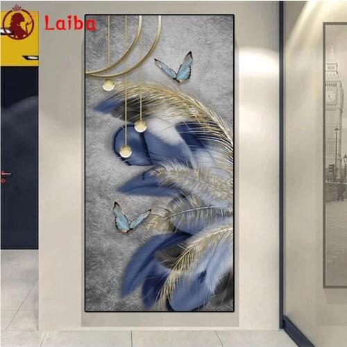 Diamond Mosaic Abstract art, feathers Picture Of Rhinestone Diamond Painting Cross Stitch Embroidery Needlework Wall Art