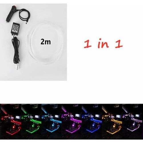 Auto Interior Decorative Ambient Neon Lamp Car Atmosphere Lights EL Neon Wire Strip Light RGB Multiple Modes App Sound Control