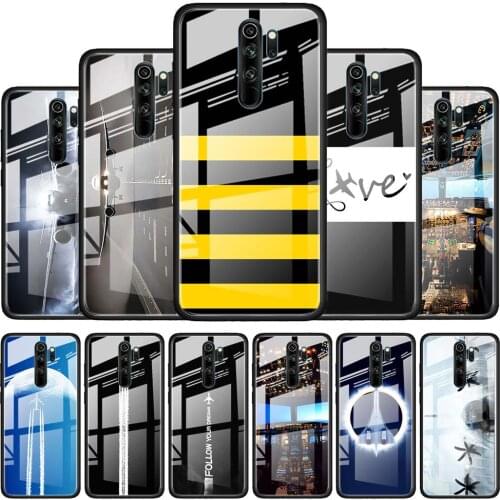 Airplane Pilot fly for Xiaomi Redmi K40 K30 K20 Pro Plus 9C 9A 9 8A 7 Luxury Shell Tempered Glass Phone Case Cover
