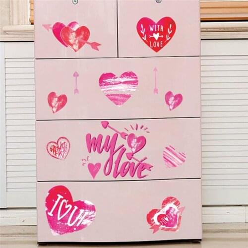 Home decorations wall decals Valentines day love furniture stickers vinyl Love red lip girl room decoration wall sticker