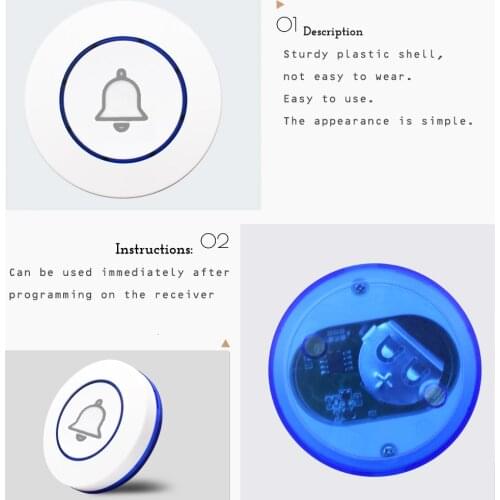 Scimagic Doorbell button Wireless Touch Smart Receiver Home Gate Security Doorbell panic SOS Emergency button