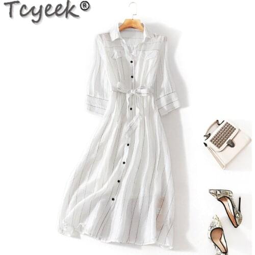 Tcyeek Elegant Summer Dress 2021 Elegant White Dresses for Women Casual Korean Fashion Dress Female Two-piece Vestido De Mujer 9